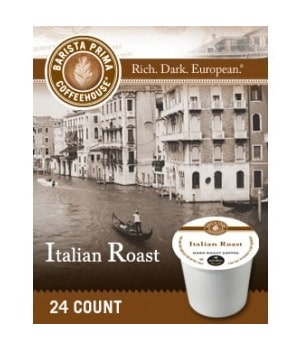 Barista Prima Coffeehouse Italian Roast Coffee K-Cup for Keurig Brewers,  Italian Roast Coffee, 24 Count (Pack of 4) 