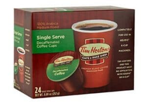 Tim Horton's Decaf Arabica Dark Roast Coffee Single Servce Coffee Cups 24ct