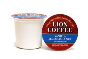 Lion Coffee Vanilla Macadamia Nut Light Medium Roast 12ct Single Serve Coffee