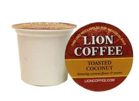 Lion Coffee Toasted Coconut Light Medium Roast 12ct Single Serve Coffee