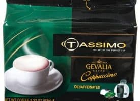 Gevalia Decaf Cappuccino Tassimo Light Roast T-Discs 8 Special Milk / 8 Espresso