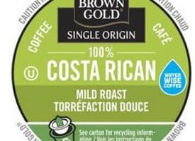 Brown Gold Costa Rican Coffee Light Roast RealCups 24ct