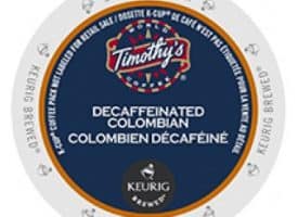 Timothy's Decaf Colombian Medium Roast KCups 24ct