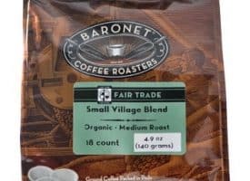 Baronet Coffee Organic Fair Trade Certified Small Village Blend Medium Roast Coffee Pods 18ct