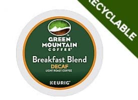 Green Mountain Coffee Decaf Breakfast Blend Recyclable Light Roast K cups®  24ct