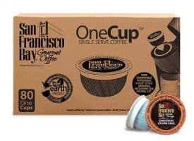 San Francisco Bay Cinnamon Crumb Cake Medium Roast Single Serve K-Cups One Cup 80ct