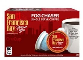 San Francisco Bay Fog Chaser Medium Roast Single Serve K-Cups One Cup 80ct