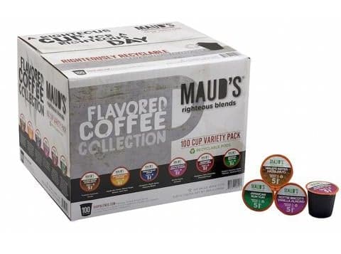 Maud's Righteous Blends Flavored Coffee Collection Variety Recyclable Coffee Pods 100ct