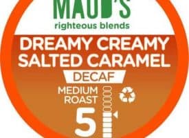 Maud's Righteous Blends Decaf Salted Caramel Medium Roast Recyclable Coffee Pods 100ct