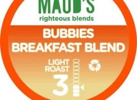 Maud's Righteous Blends Bubbies Breakfast Blend Light Roast Recyclable Coffee Pods 100ct