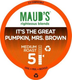 Maud's Righteous Blends Pumpkin Spice Blend Medium Roast Recyclable Coffee Pods 100ct