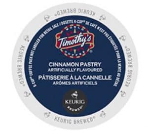 Timothy's Cinnamon Pastry Medium Roast K cups®  24ct