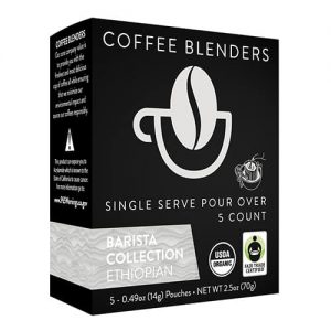 Coffee Blenders Organic Ethiopian Single Serve Pour Over 5ct