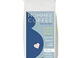 Mommee Coffee Half Calf Organic Whole Medium Roast Coffee 12oz