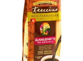 Teeccino Herbal Coffee Almond Amaretto Ground Medium Roast Coffee 11oz