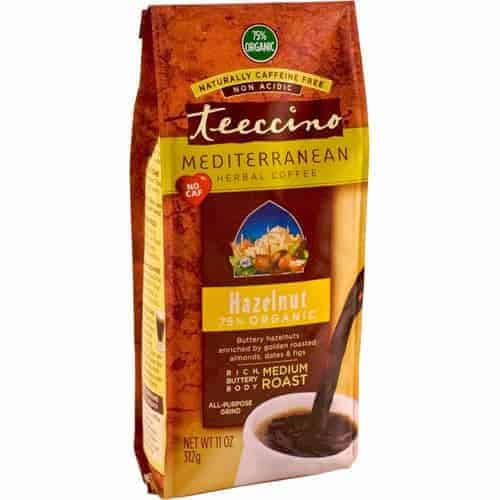 Teeccino Herbal Coffee Hazelnut Ground Medium Roast Coffee 11oz