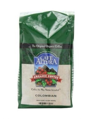 Cafe Altura Organic Colombian Whole Bean Dark Roast Coffee 80oz