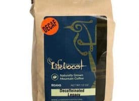 Lifeboost Coffee Decaf Fair Trade Organic Whole Bean Medium Roast Coffee 12oz