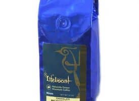 Lifeboost Coffee Fair Trade Organic Chocolate Macadamia Whole Bean Medium Roast Coffee 12oz