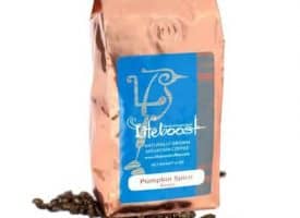 Lifeboost Coffee Fair Trade Organic Pumpkin Spice Whole Bean Medium Roast Coffee 12oz