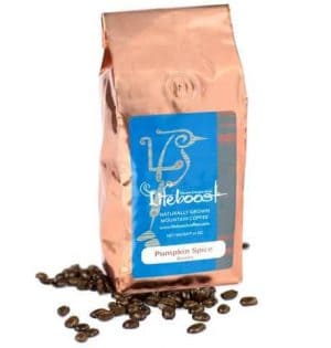 Lifeboost Coffee Fair Trade Organic Pumpkin Spice Whole Bean Medium Roast Coffee 12oz