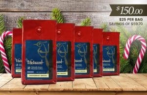 Lifeboost Coffee Organic Peppermint Mocha Whole Bean Medium Roast Coffee 72oz