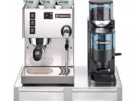 Rancilio Silvia M Espresso Machine and Rocky Coffee Grinder with Espresso Bar
