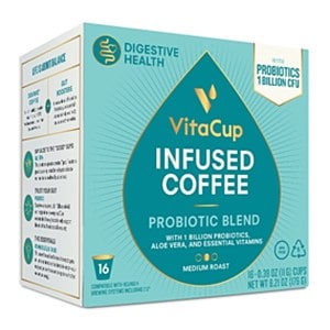 VitaCup Probiotic Blend Medium Roast Healthy Coffee Pods 16ct