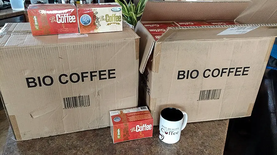 Bio Coffee- NEW! - First Organic Instant Non-dairy Alkaline Coffee (12  Sachet Box)