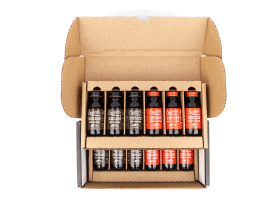Build a Box / 12 2oz Bottles / Makes 12-16 Cups - Caf-fiend (6 Reg Caf / 6 Extra Caf)