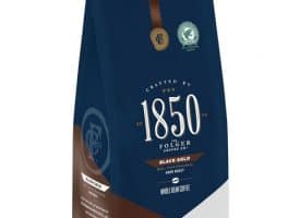 Folgers 1850 Black Gold Dark Roast Ground Coffee Whole Bean, Arabica,