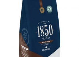 FOL21522 1850 Dark Roast Whole Bean Ground Coffee, Black & Gold