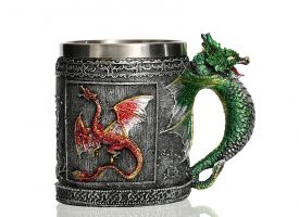 MUG-3DR Dragonborn Drinking Tankard Mug - Dovahkiin Coffee Cup Medieval