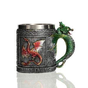 MUG-3DR Dragonborn Drinking Tankard Mug - Dovahkiin Coffee Cup Medieval