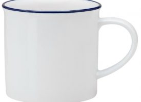 L2105008042 11 oz Tin White & Blue Porcelain Coffee Mug