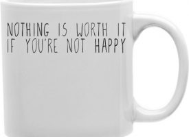 CMG11-IGC-NOTHING Nothing Is Worth It If You are Not Happy 11 oz Ceramic Coffee Mug