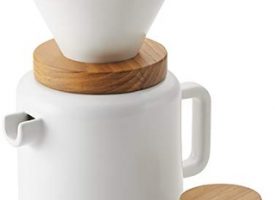 47955 Ceramic Coffee & Tea 4-Cup Pour-Over Coffee Set, Matte White