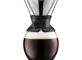 Bodum POUROVER Coffee maker with permanent stainless steel filter, 12 cup, 1.5 l, 51 oz Black