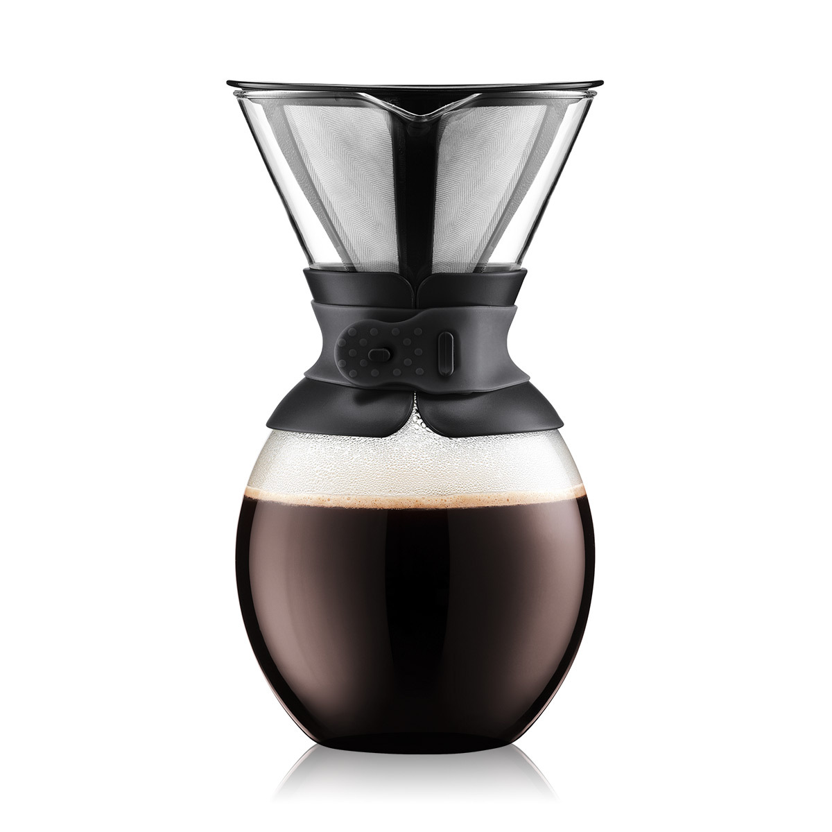 Bodum POUROVER Coffee maker with permanent stainless steel filter, 12 cup, 1.5 l, 51 oz Black