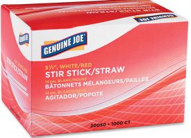 Genuine Joe Stir Stcks/Straws, Plastic, f/Hot/Cold, 40BX/CT, 5-1/2",