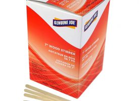 Genuine Joe Wooden Stirrers, 7" Length, Wood, 1000/Box, Woodgrain