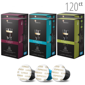 120 Ct Barista Moments Variety - $.33/pod - 3 Blends - Espresso Strong, Espresso Medium, Lungo