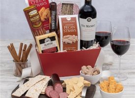 Wine And Cheese Basket - Red