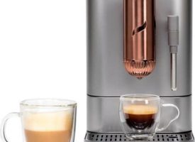 Café - Affetto Automatic Espresso Machine with 20 bars of pressure, Milk Frother, and Built-In Wi-Fi - Steel Silver