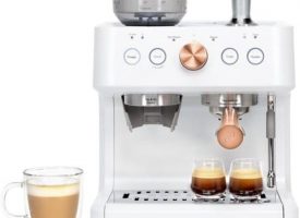 Café - Bellissimo Semi-Automatic Espresso Machine with 15 bars of pressure, Milk Frother, and Built-In Wi-Fi - Matte White