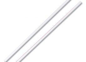 Dixie Unwrapped Hollow Stir-Straws, 5.5", Plastic, White/Red,