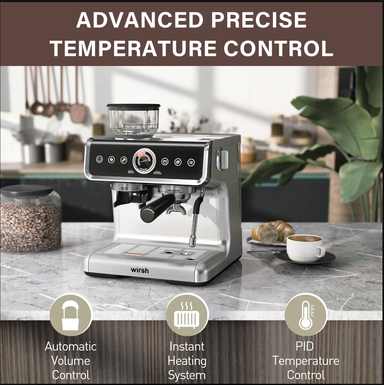 Wirsh Home Barista Espresso Machine Best Quality Coffee