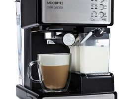 Mr. Coffee - Café Barista Single Serve 3-in-1 Espresso Machine with 15 with Bars of Pressure with Milk Frother - Stainless Steel