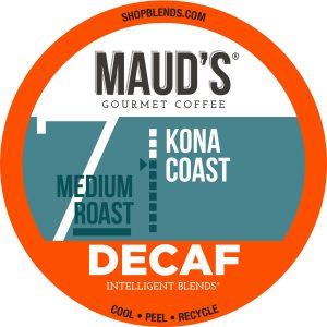 Maud's Decaf Kona Blend Medium Roast Dark Coffee Pods (Kona Coast) (100ct)