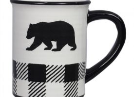 21919 Buffalo Plaid Bear Cabin Ceramic Mug